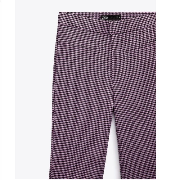 New Zara | Houndstooth Highrise Flare Pants - Picture 7 of 16